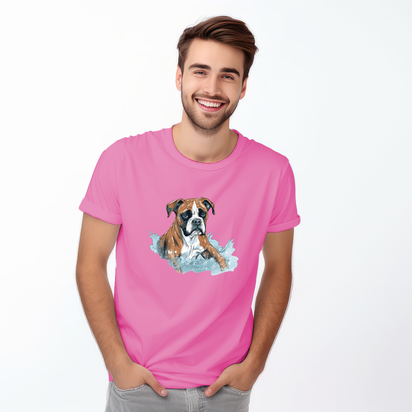 Copy of Boxer in water puddle Tshirt