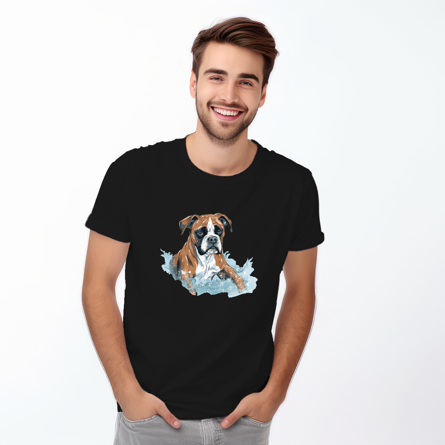 Copy of Boxer in water puddle Tshirt