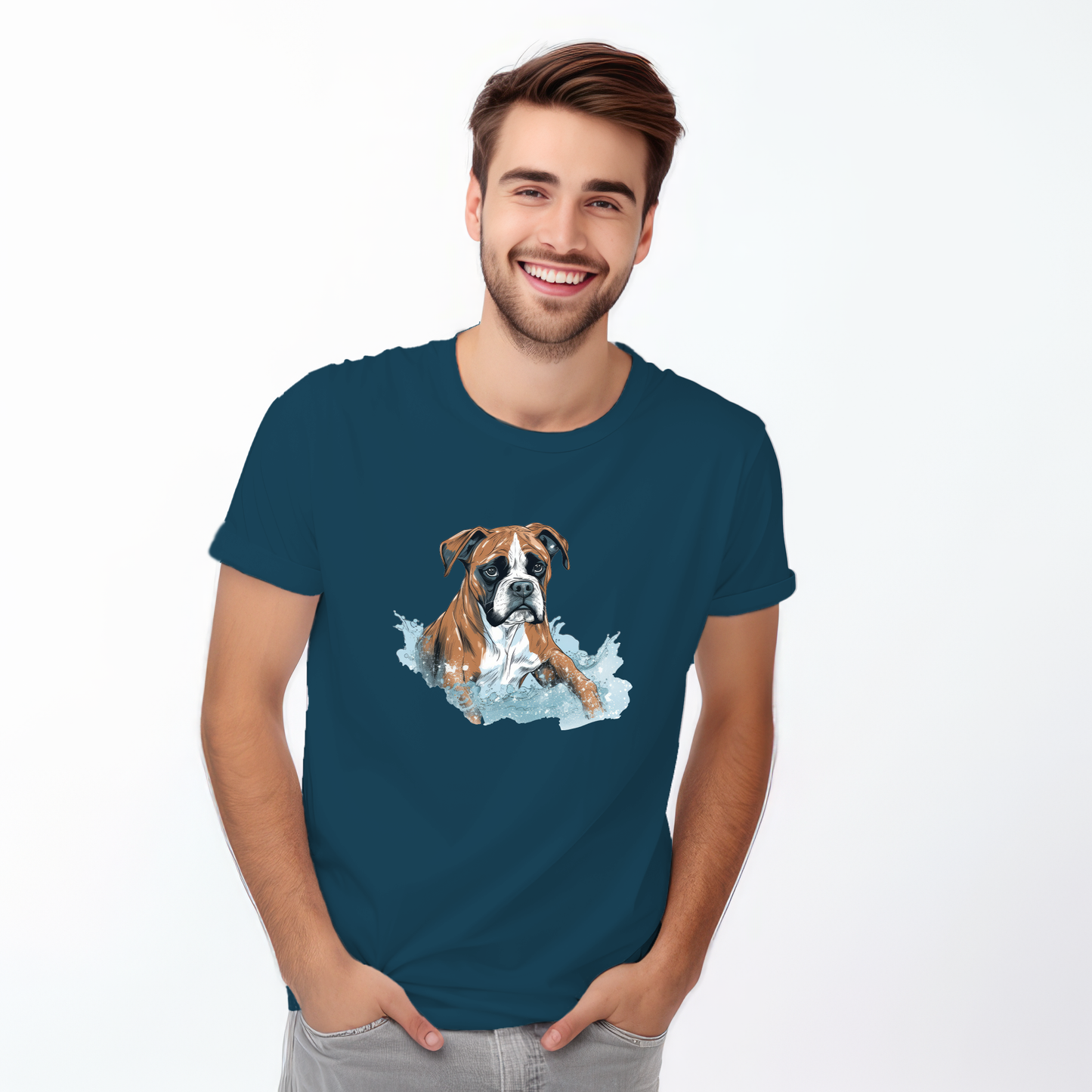 Copy of Boxer in water puddle Tshirt