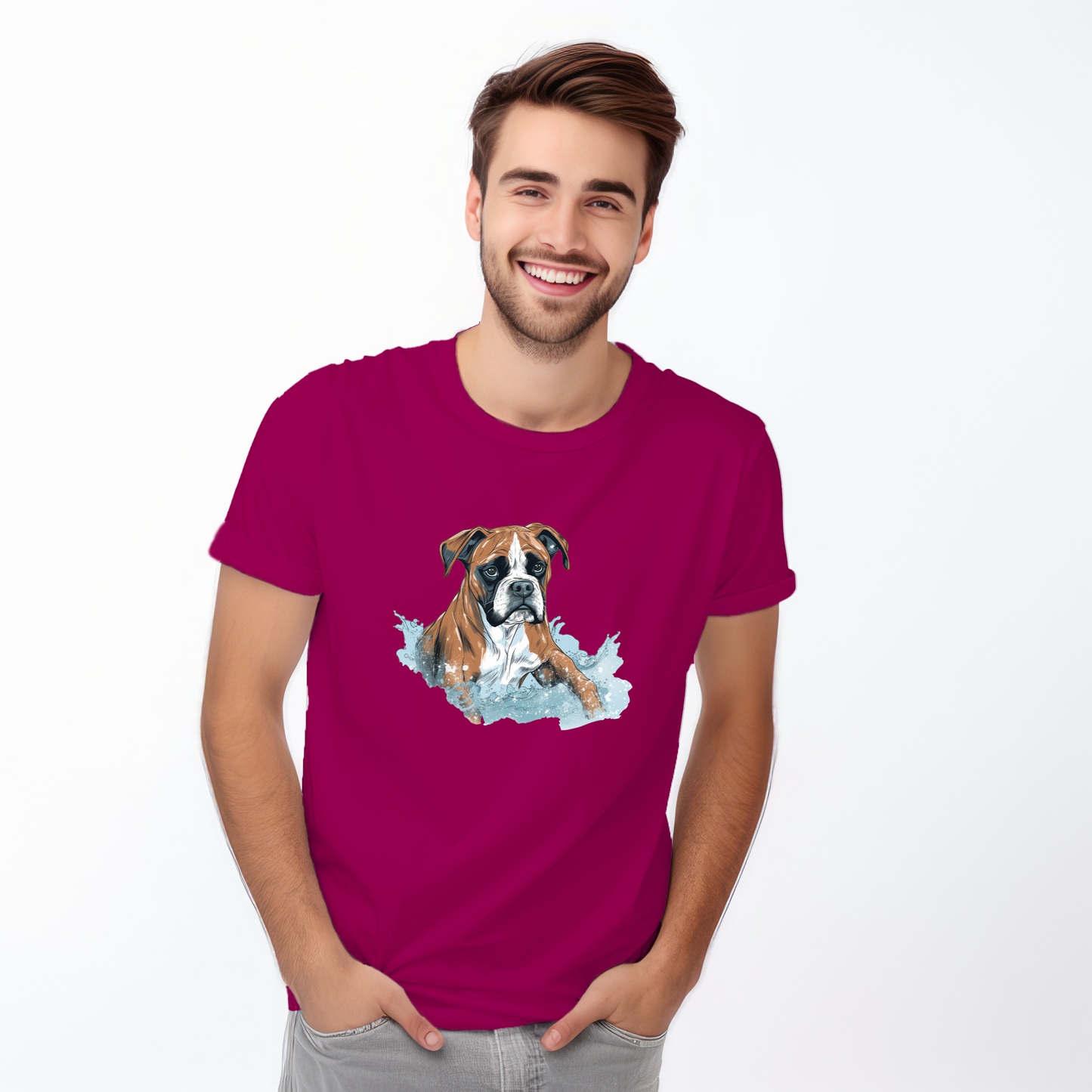 Copy of Boxer in water puddle Tshirt