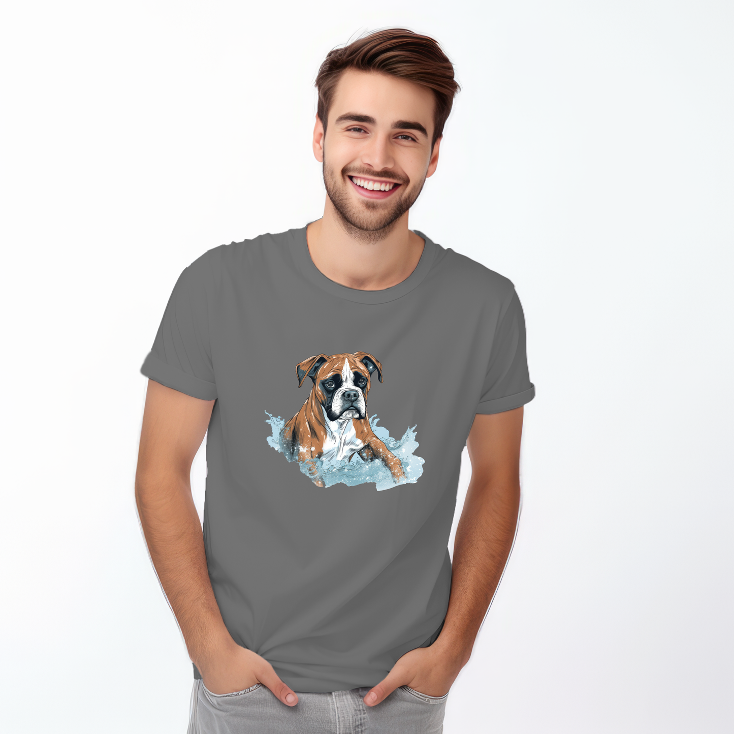 Copy of Boxer in water puddle Tshirt