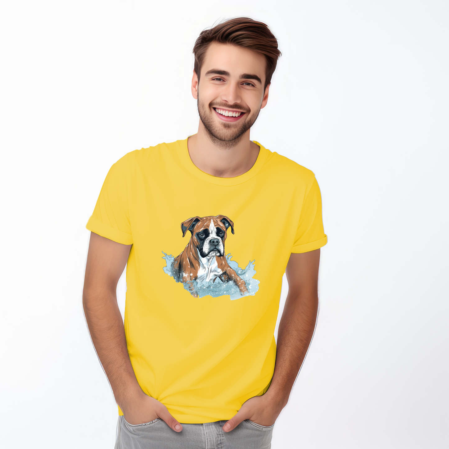 Copy of Boxer in water puddle Tshirt