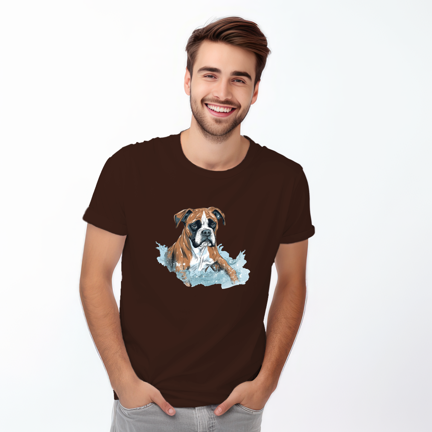 Copy of Boxer in water puddle Tshirt