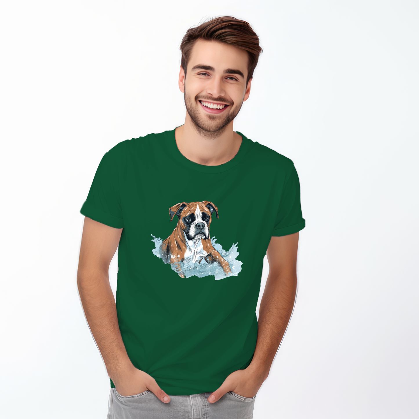Copy of Boxer in water puddle Tshirt