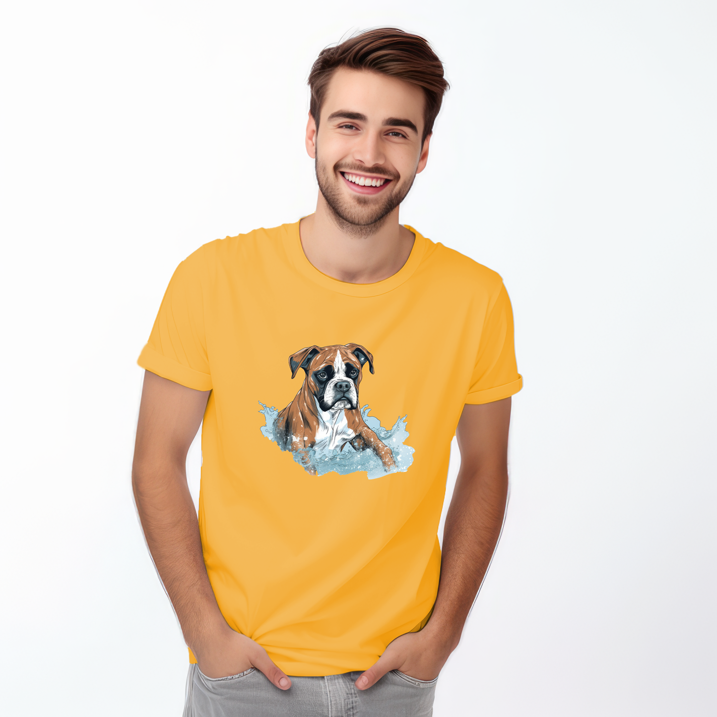 Copy of Boxer in water puddle Tshirt