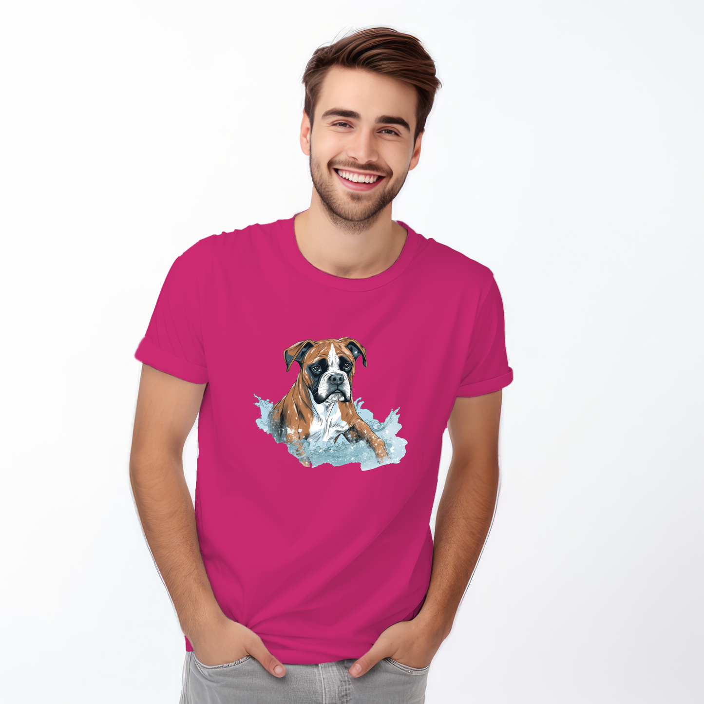 Copy of Boxer in water puddle Tshirt