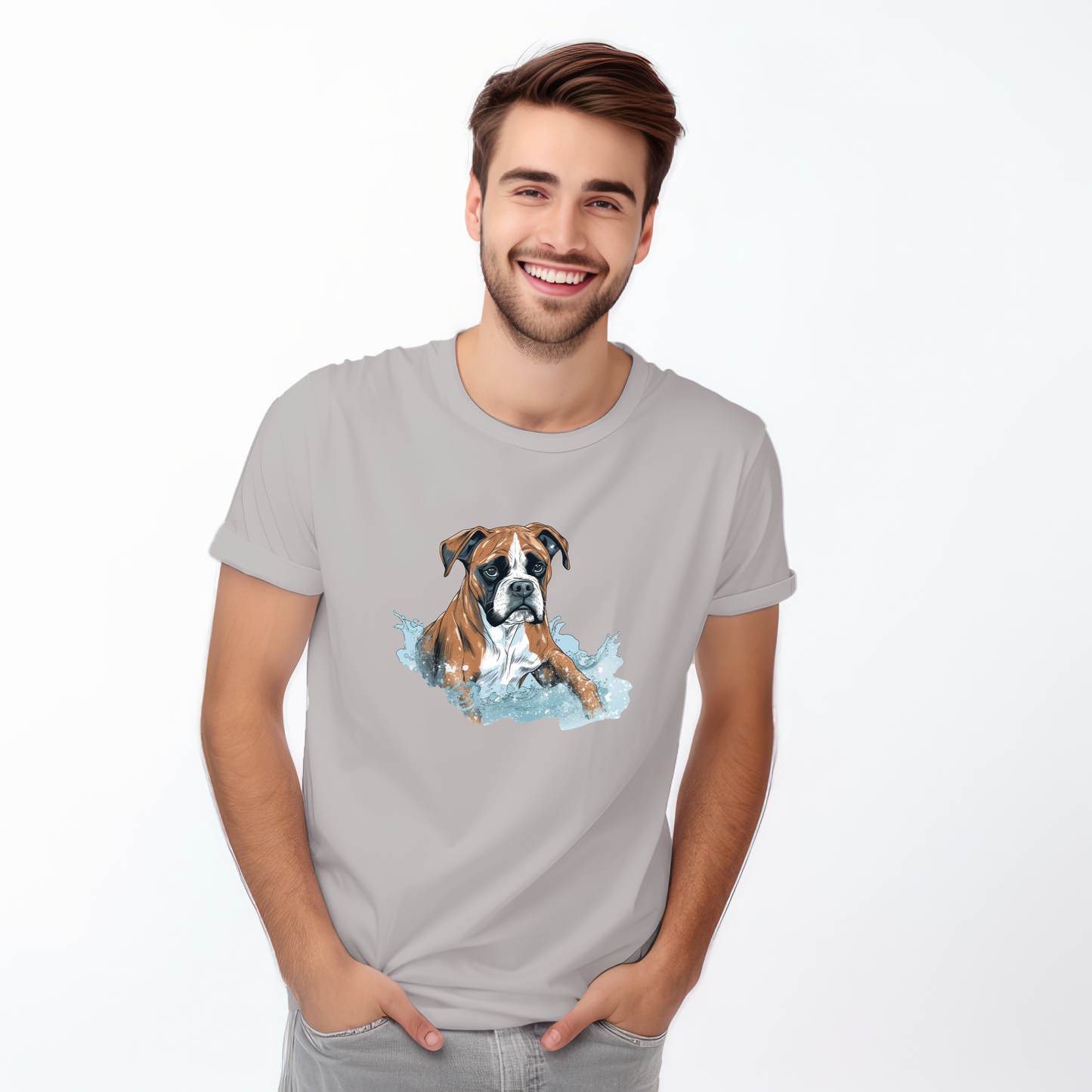 Copy of Boxer in water puddle Tshirt