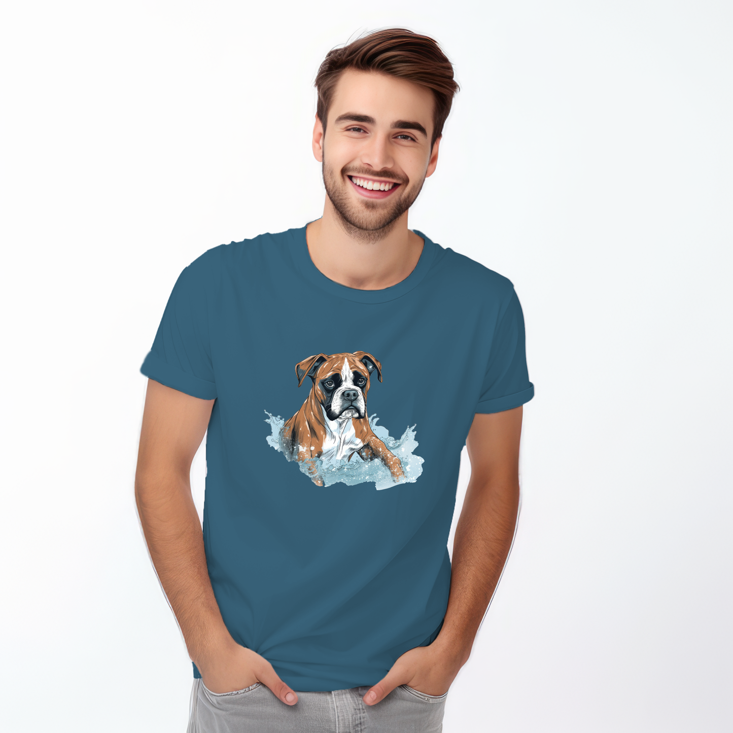 Copy of Boxer in water puddle Tshirt