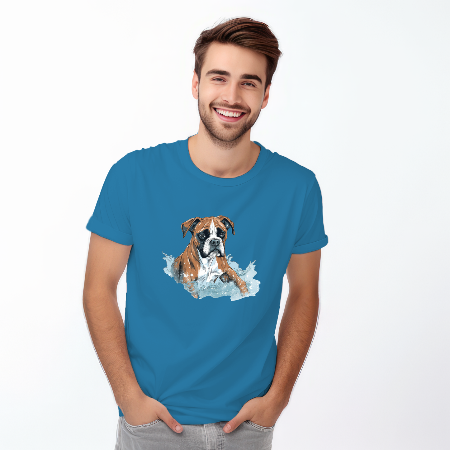 Copy of Boxer in water puddle Tshirt