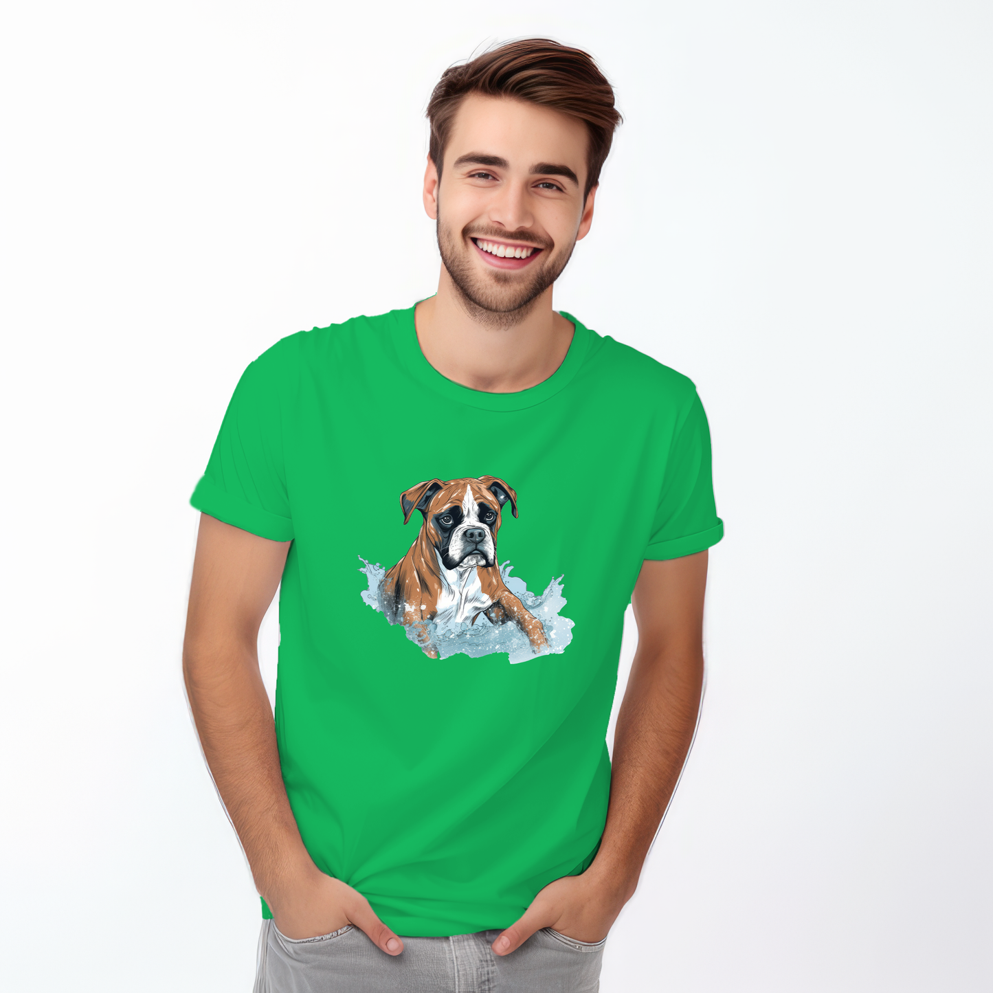 Copy of Boxer in water puddle Tshirt