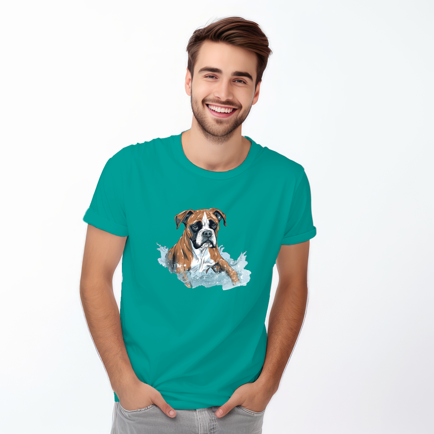 Copy of Boxer in water puddle Tshirt