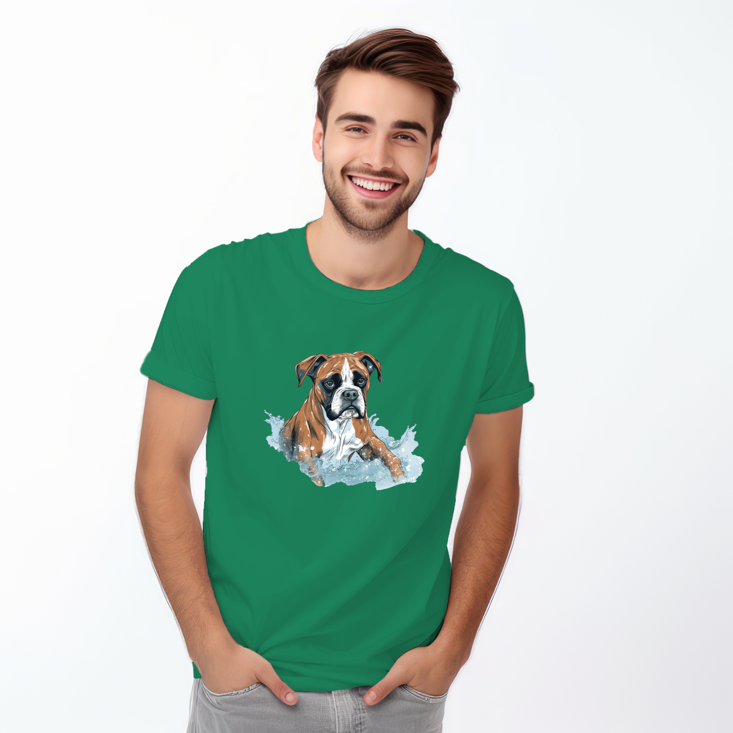 Copy of Boxer in water puddle Tshirt