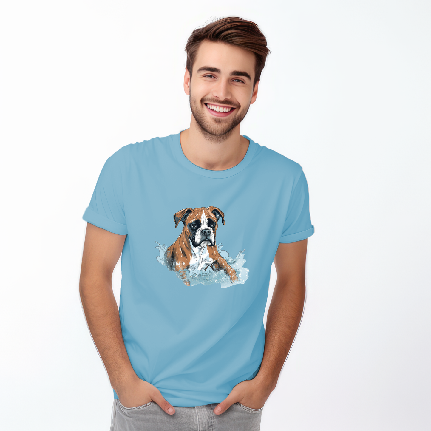 Copy of Boxer in water puddle Tshirt