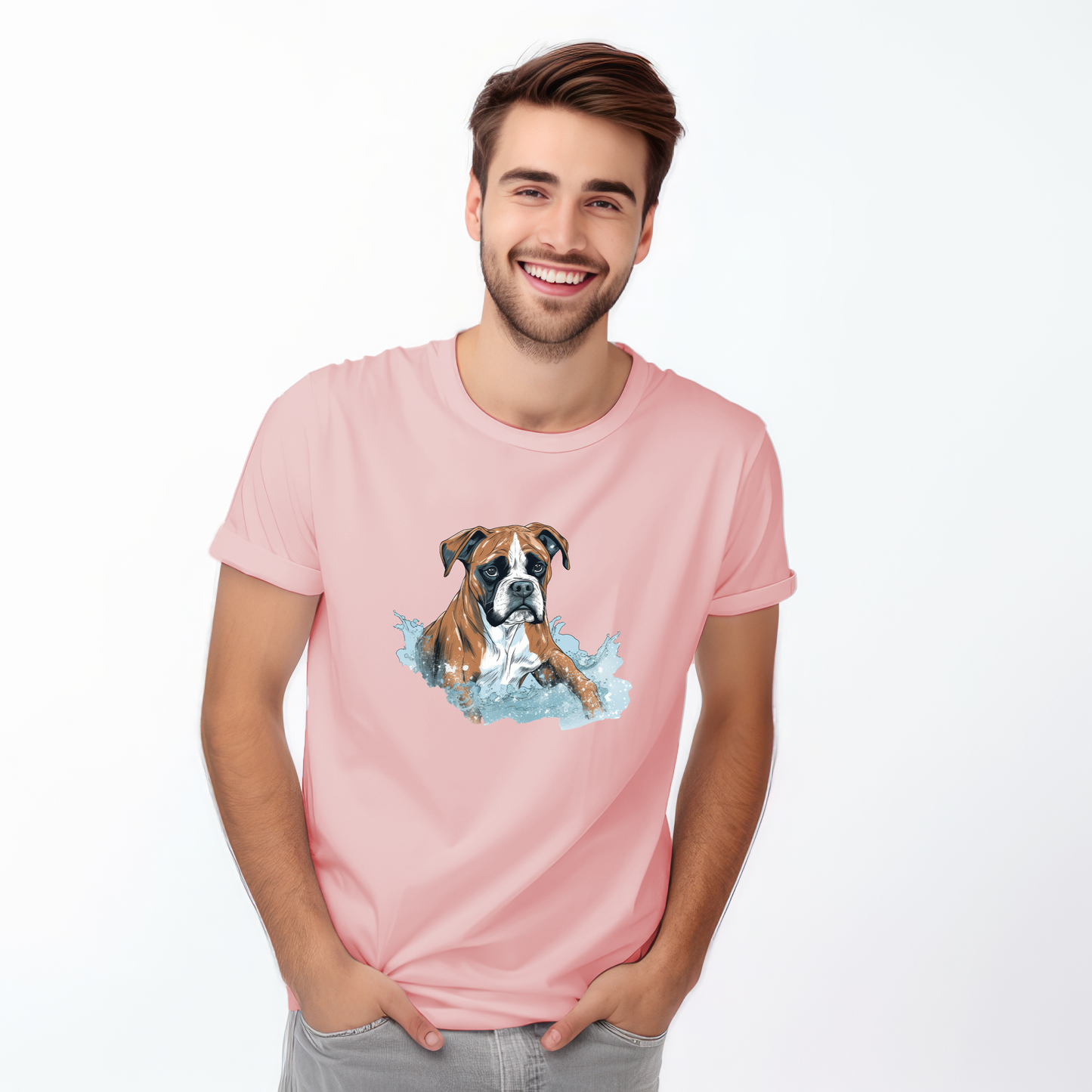 Copy of Boxer in water puddle Tshirt