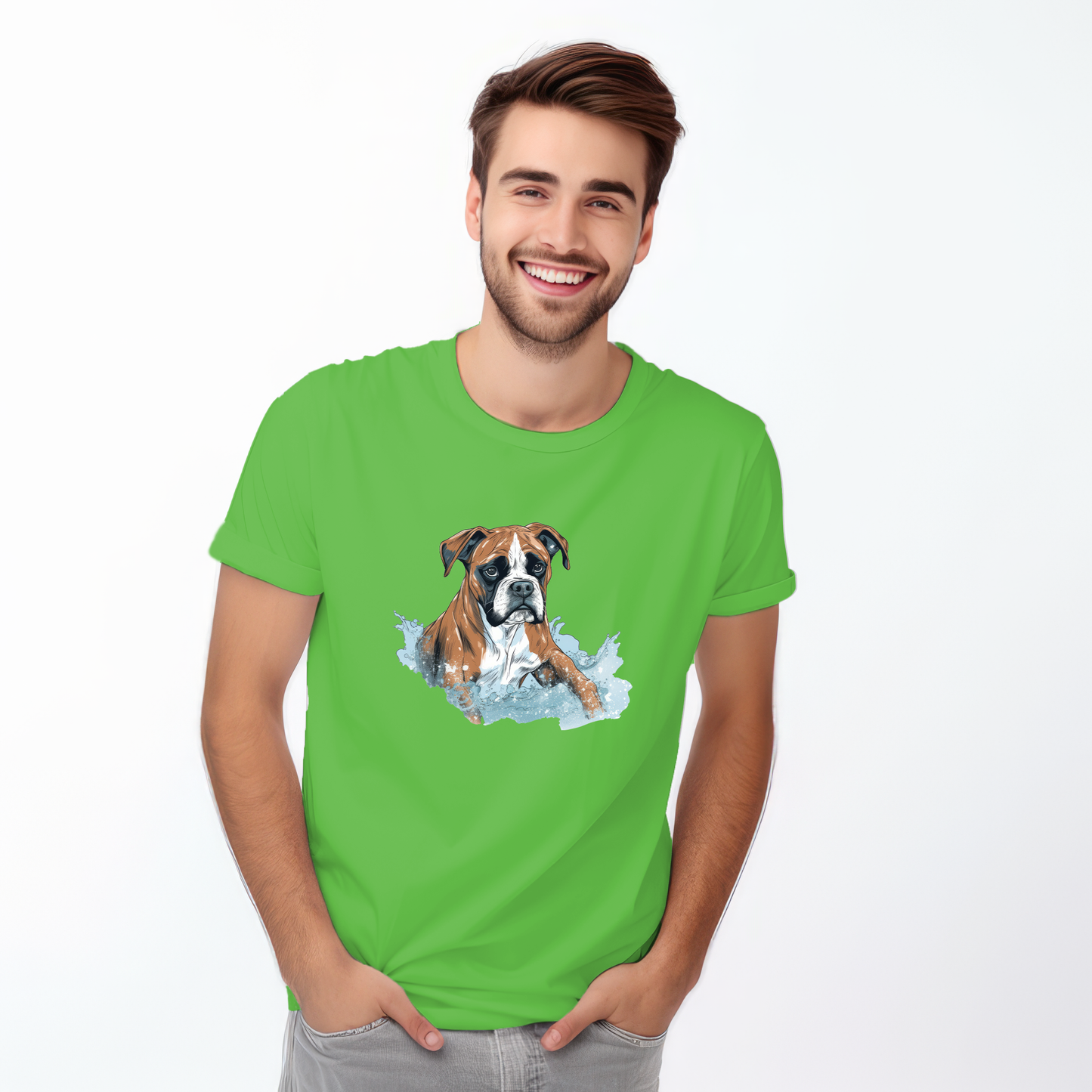 Copy of Boxer in water puddle Tshirt