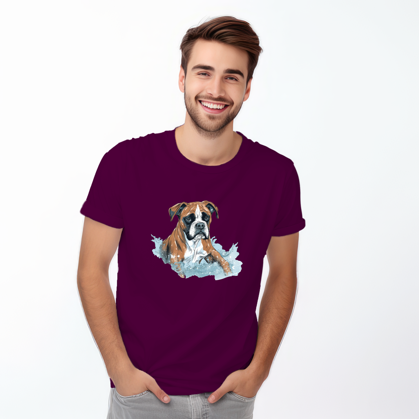 Copy of Boxer in water puddle Tshirt