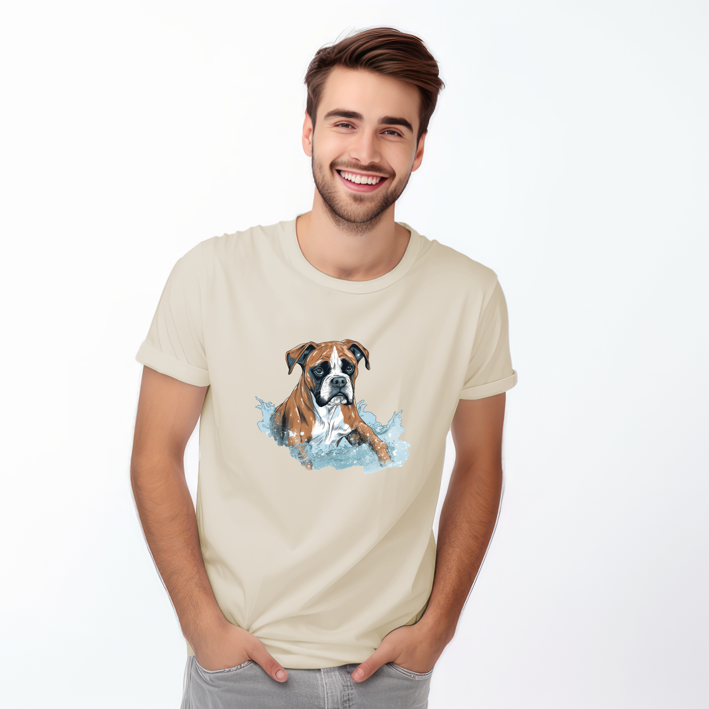 Copy of Boxer in water puddle Tshirt