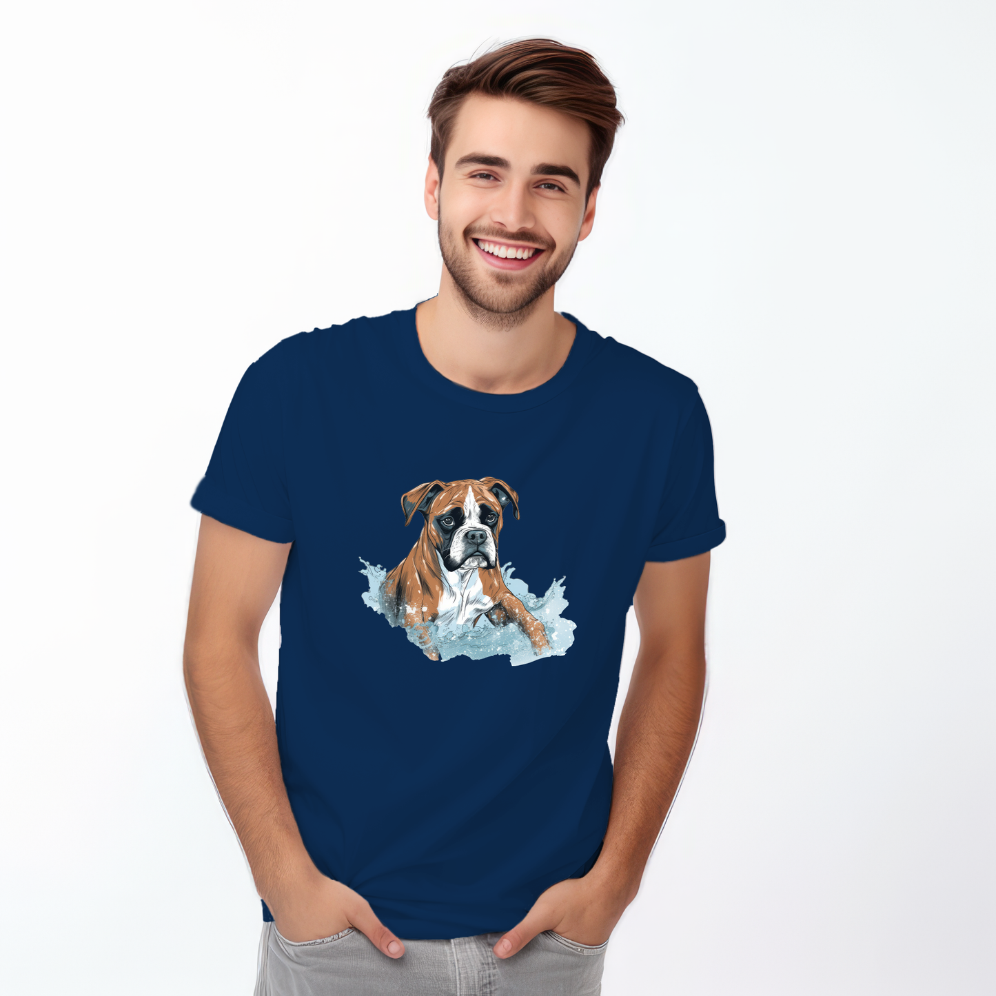 Copy of Boxer in water puddle Tshirt