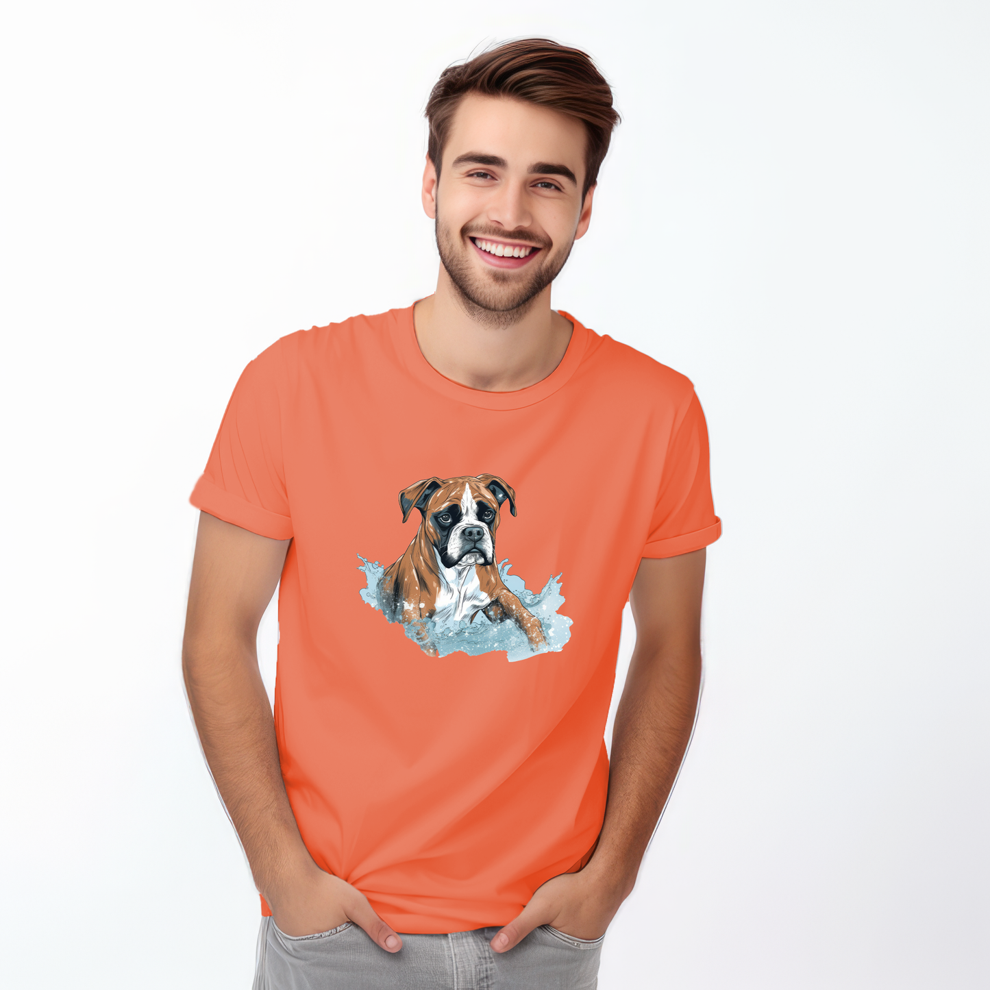 Copy of Boxer in water puddle Tshirt