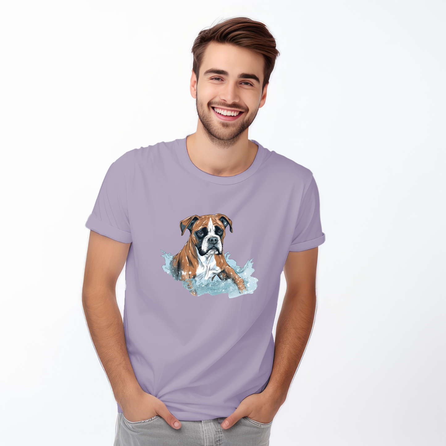 Copy of Boxer in water puddle Tshirt