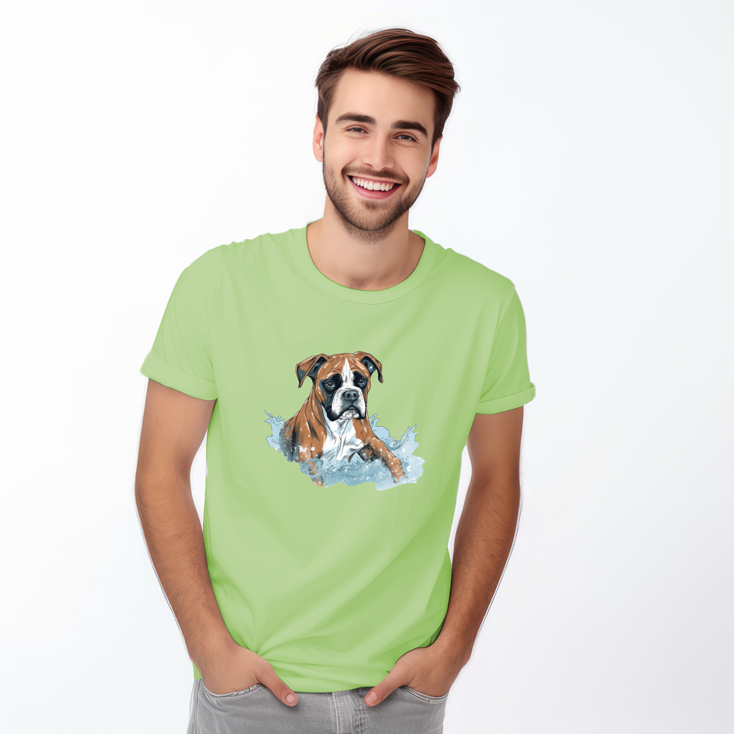 Copy of Boxer in water puddle Tshirt