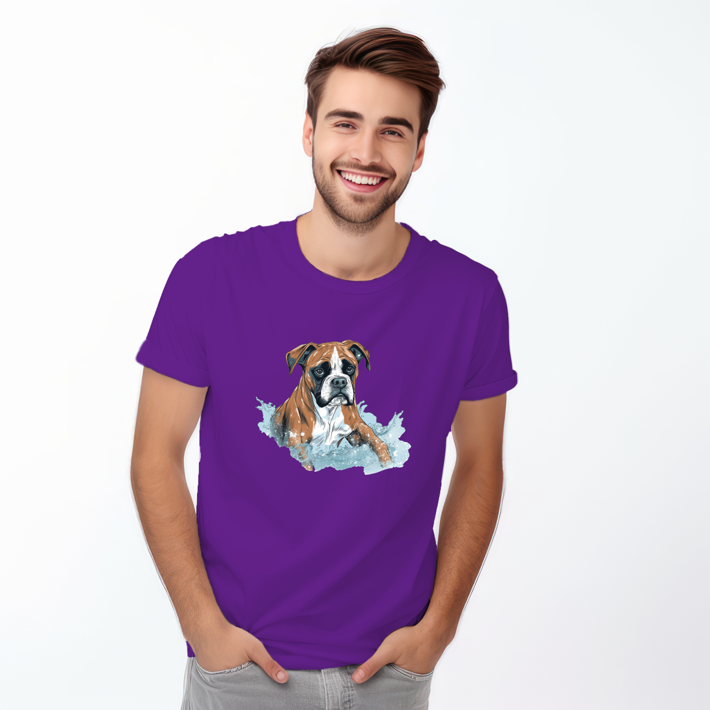 Copy of Boxer in water puddle Tshirt