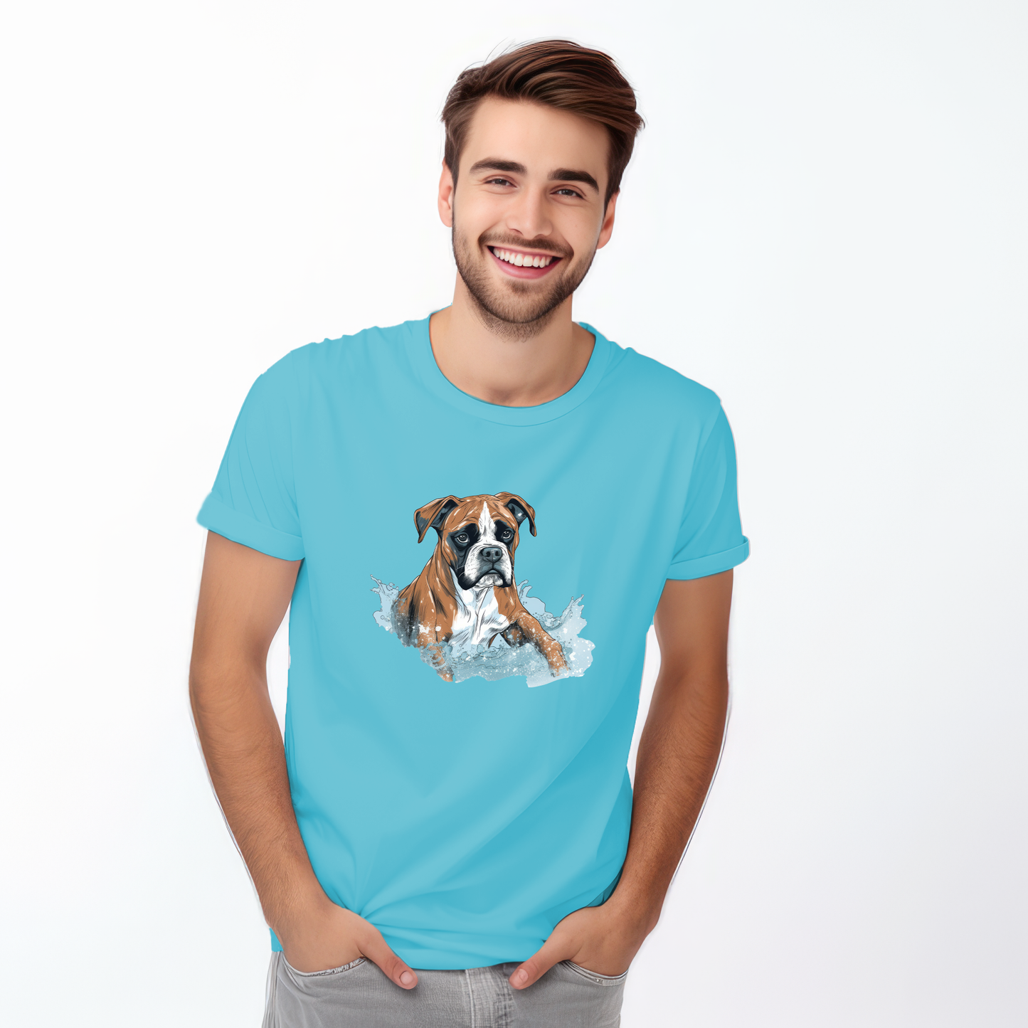 Copy of Boxer in water puddle Tshirt