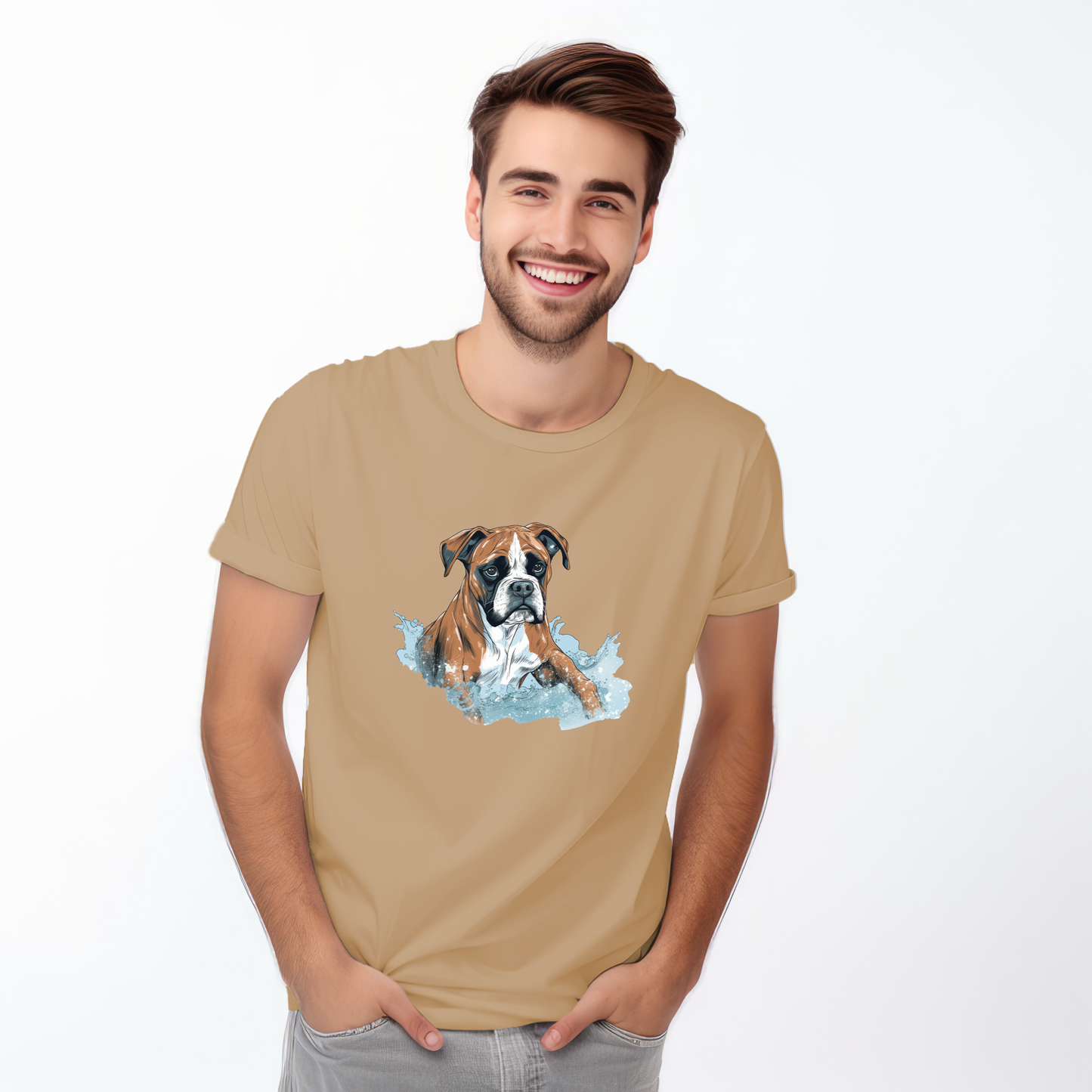 Copy of Boxer in water puddle Tshirt