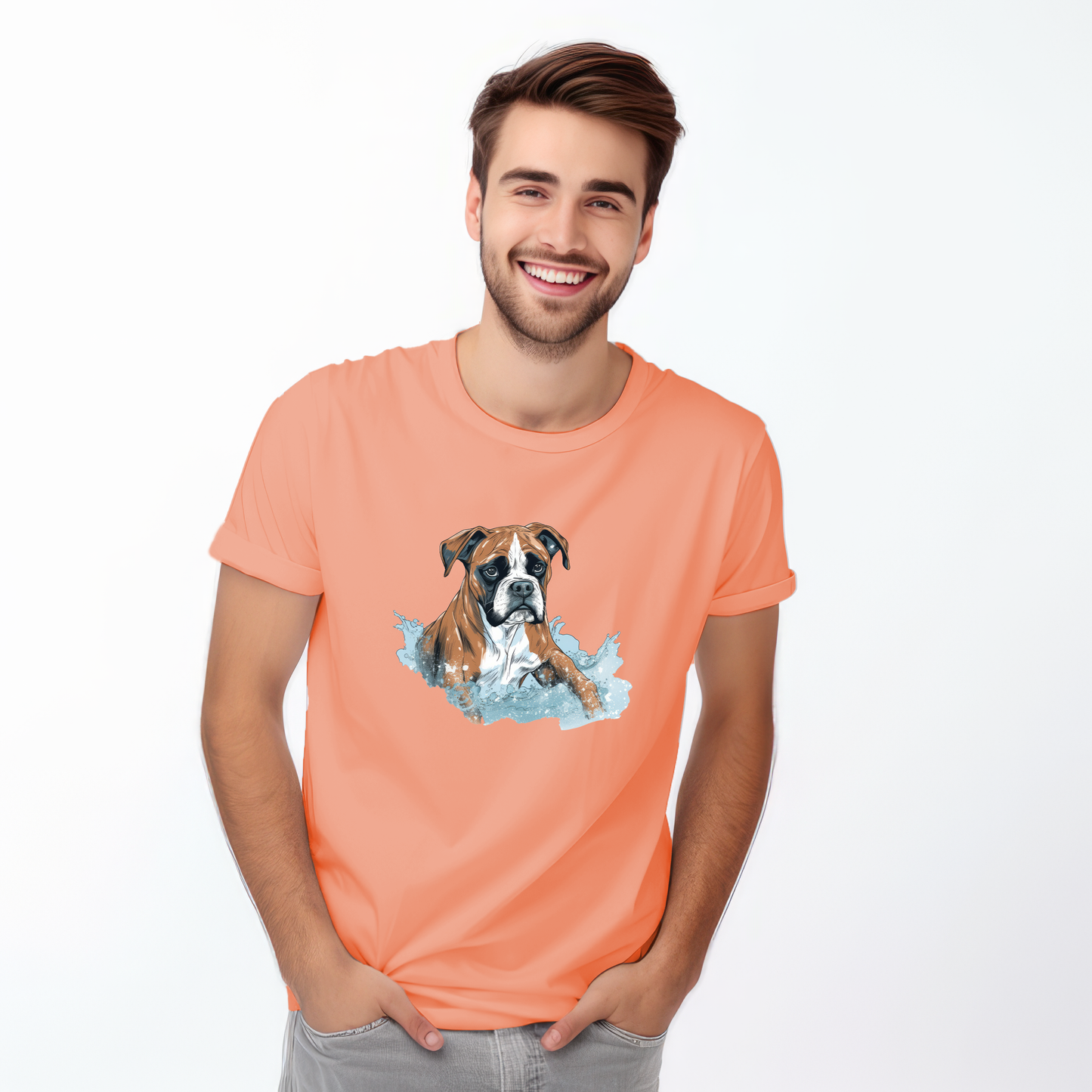 Copy of Boxer in water puddle Tshirt