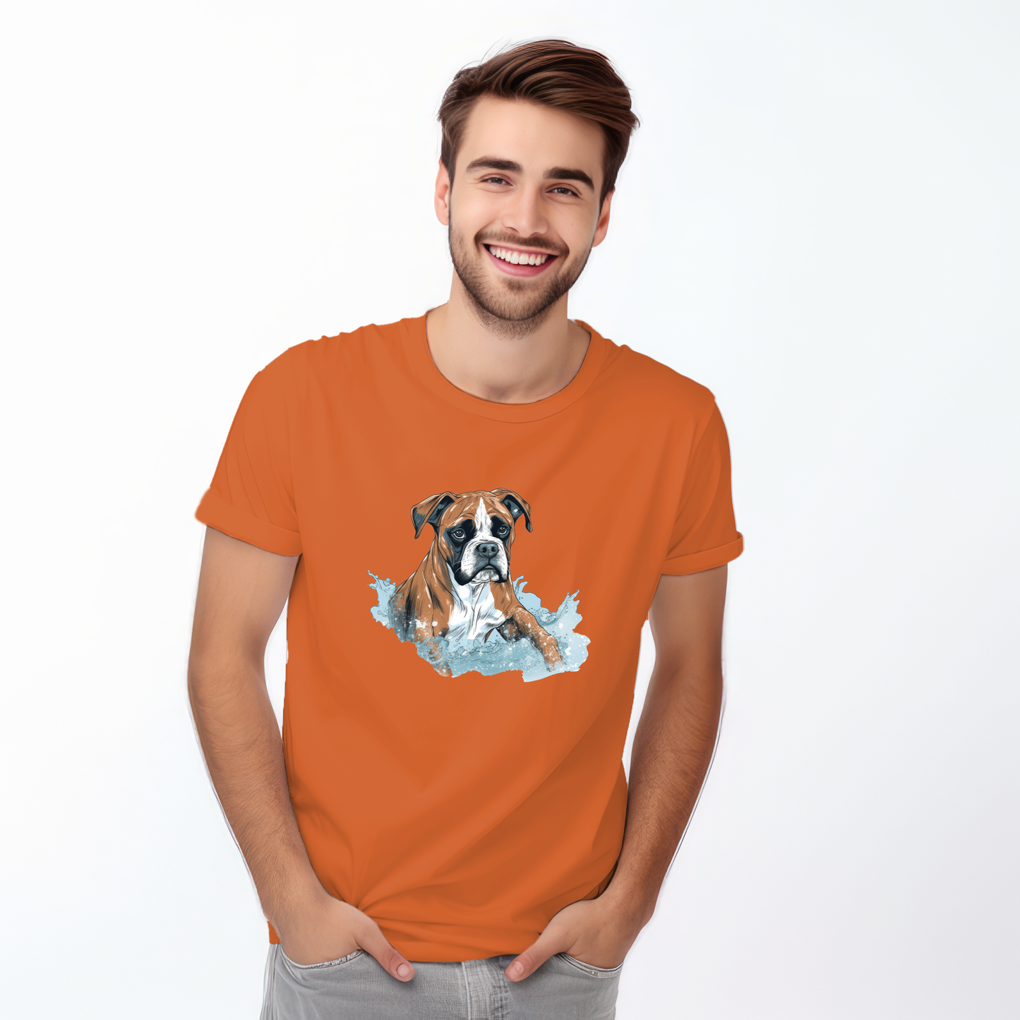 Copy of Boxer in water puddle Tshirt