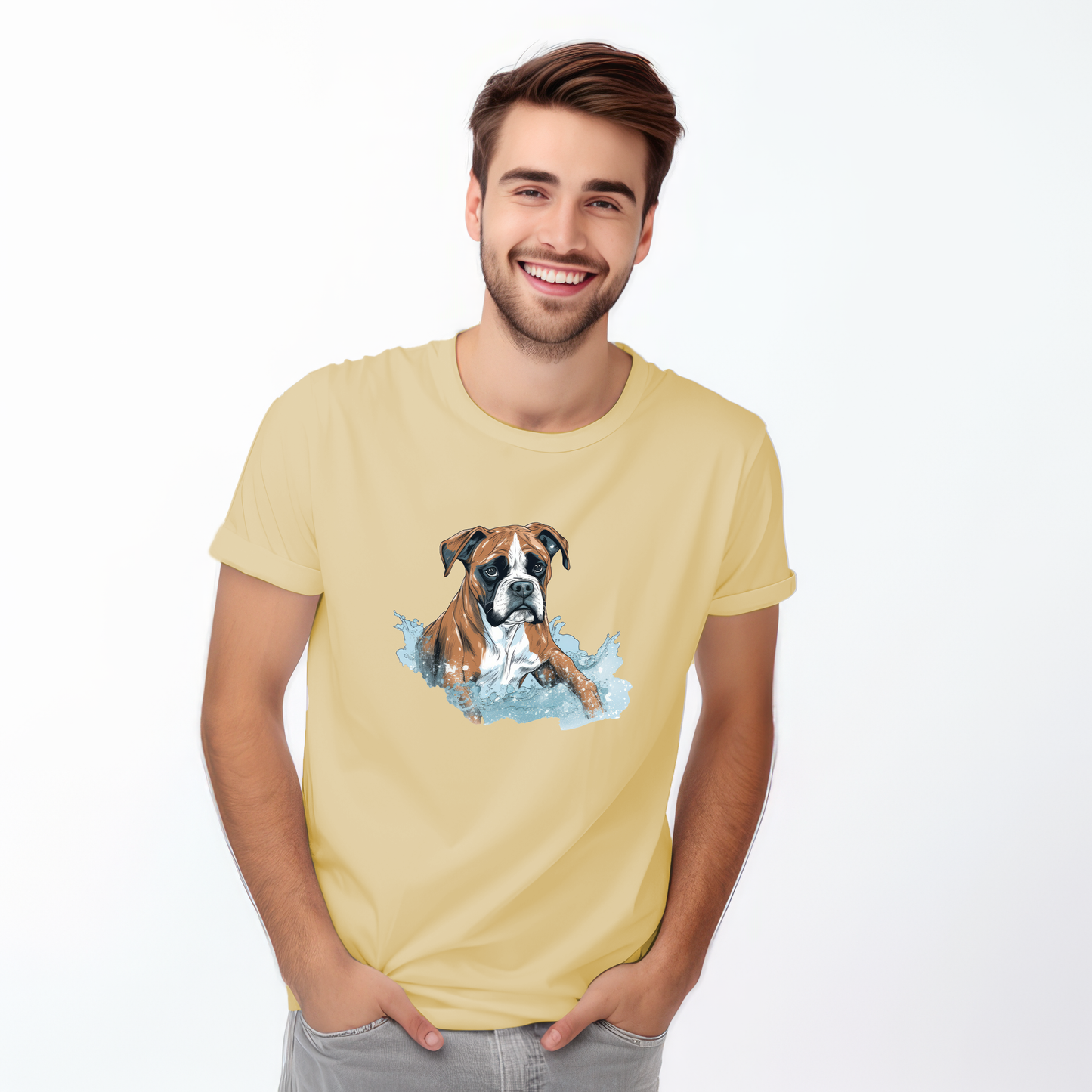 Copy of Boxer in water puddle Tshirt