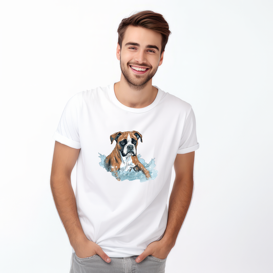 Copy of Boxer in water puddle Tshirt